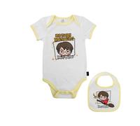 Cinereplicas Harry Potter - Bebé Body y Babero Pequeño mago - 6-12 Meses - Licencia Oficial