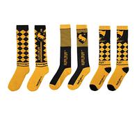 Cinereplicas Harry Potter - Calcetines altos (Juego de 3) - Licencia oficial (Hufflepuff)