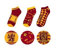 Cinereplicas Harry Potter - Calcetines de tobillo Gryffindor (Juego de 3) - Licencia Oficial