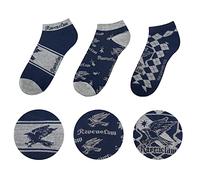 Cinereplicas Harry Potter - Calcetines de tobillo Ravenclaw (Juego de 3) - Licencia Oficial