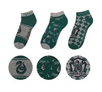 Cinereplicas Harry Potter - Calcetines de tobillo Slytherin (Juego de 3) - Licencia Oficial
