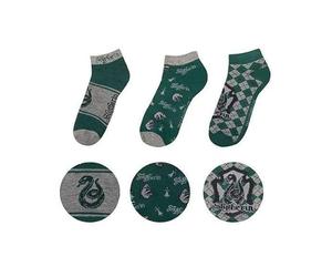 Cinereplicas Harry Potter - Calcetines de tobillo Slytherin (Juego de 3) - Licencia Oficial