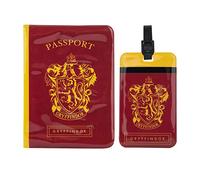 Cinereplicas Harry Potter - Etiqueta de equipaje y funda pasaporte Gryffindor - Licencia Oficial