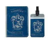 Cinereplicas Harry Potter - Etiqueta de equipaje y funda pasaporte Ravenclaw - Licencia Oficial