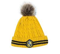 Cinereplicas Harry Potter - Gorro con Pompón - Licencia Oficial - Casa Hufflepuff - Amarillo y Negro