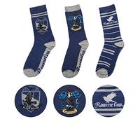 Cinereplicas Harry Potter - Pack de 3 unisexos - Calcetines con emblemas Hogwarts - Zapatos 35 a 45 - Ravenclaw