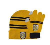 Cinereplicas - Harry Potter - Set Gorro & Guantes - Niños - Licencia Oficial - Casa Hufflepuff - Amarillo y Negro