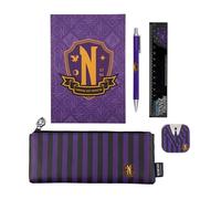 Cinereplicas Miércoles - Set de Papelería Nevermore Academy - Set de 5 - Licencia Oficial