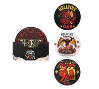 Cinereplicas Stranger Things - Juego de 4 posavasos Hellfire Club - Licencia Oficial