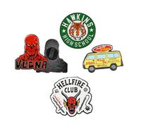Cinereplicas Stranger Things - Set de 4 Stranger Things 4 Temporada Pin - 3cm - Licencia Oficial