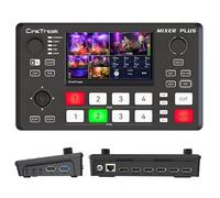 CineTreak Mixer Plus Conmutador de Video HDMI de 4 Canales para Live Streaming, Pantalla LCD de 4,5" Integrada, Control de Cámara PTZ, Chroma Key, 1080p60 USB 3.0 UVC para OBS, Zoom, YouTube e Iglesia