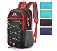 CINGHI LUSSO 25L Mochila de viaje Mochila plegable para hombres Mujeres Mochila para viajar Camping Senderismo Bolsa al aire libre Pequeñas mochilas Mochila impermeable Ultraligero (Negro)
