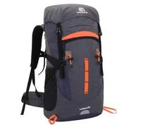 CINGHI LUSSO Mochila de senderismo de 50 litros para hombres y mujeres, mochila de nailon para viajes, camping, senderismo, al aire libre, ligera, impermeable, gris, L