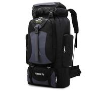 CINGHI LUSSO Mochila de senderismo de 70 L para hombres y mujeres, mochila impermeable para viajes, bolsas ligeras al aire libre, mochila de camping, Negro, L