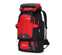 CINGHI LUSSO Senderismo Mochila 70L para Hombres Mujeres Mochila Grande para Viajar Camping Mochilas Impermeable Bolsas Ligeras de Viaje al Aire Libre Mochilas (Rojo)