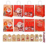 CINGHIA 24 Piezas Bolsas Regalo Navidad,Bolsas de Regalo Navidad,Bolsas Navidad Regalo,Bolsas de Navidad para Regalo,Bolsa de Regalo Navidad 16x8x22cm,Bolsas para Navidad