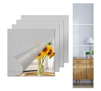 CINGHIA Espejo Adhesivo de Pared, 4 Piezas, Cuadrado Acrílico, para DIY, Decoración de Cuarto de Baño, Salón, Dormitorio 20x20cm