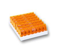 CINIBOX Dispensador de medicamentos amarillo melón - Pastillero inteligente para 7 días con aplicación - Planificación y control - Ideal para personas mayores - Pastillero semanal, caja de