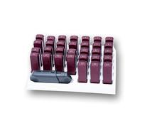 CINIBOX Dispensador de medicamentos MINI+ Burdeos - Pastillero de 1 mes con 31 compartimentos, 3 tiempos de administración y divisor de pastillas, ideal para personas mayores, dispositivo médico