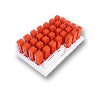 CINIBOX® Dispensador de medicamentos MINI+ naranja - Pastillero de 1 mes con 31 compartimentos, 3 tiempos de administración y divisor de pastillas - Ideal para personas mayores - Pastillero