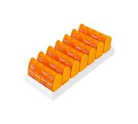 CINIBOX VIDA 4 - Pastillero para 7 días - Amarillo melón - Pastillero y caja de medicamentos con 4 compartimentos cada uno - Fácil de abrir y cerrar de forma segura - Sin BPA y apto para alimentos