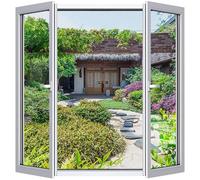 Cinkee 2 Pcs Mosquitera para Ventana 250x150cm, Malla de Mosquitera Ajustable DIY para Ventanas Puertas y Patios,Sin Taladrar, Autoadhesiva-Negro