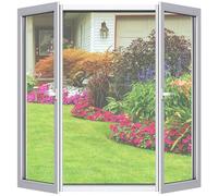 Cinkee 4 Pcs Mosquitera para Ventana 180x150cm, Malla de Mosquitera Ajustable DIY para Ventanas Puertas y Patios,Sin Taladrar, Autoadhesiva-Blanco