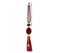 Cinnabar Car Rearview Mirror Pendant - Red Ornament, luccky Charm | Handmade Fang shuii Hanging Accessory with Tassel for Protection Safety Harmony, Decorative Collectible Keepsake for Men Women