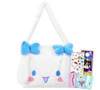 Cinnamoroll - Juego de monedero de felpa - Paquete con calcomanías Cinnamoroll Plushie Plus, tatuajes y más | Bolso Cinnamoroll de Hello Kitty y sus amigos para niñas, Varios colores, Cinnamoroll