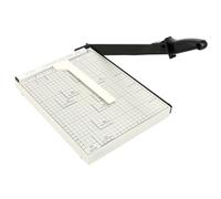 Cinnani Guillotina de Papel A4, Cortador de Papel con Guías Magnéticas y Seguridad Salvaguardar, Cizalla, Máxima Precisión,12 Pulg, Base de Metal para Papel, Fotos, Cartulinas, PVC y Etiquetas -Blanco