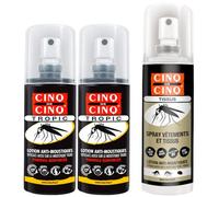 Cinq sur cinq Alta Protección contra El Kit Moustiqueslot Tropic Aerosol 2 X 75 Ml + 100 Ml De Aerosol Prenda