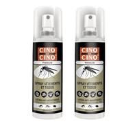 CINQ SUR CINQ | Spray repelente de mosquitos para ropa y tejidos, 2 x 100 ml | Mosquito tigre | Protección hasta 8 horas | A partir de 12 meses | Inodoro | No mancha