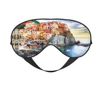 Cinque Terre - Antifaz suave con estampado de paisajes - Sombra nocturna elástica, vendas a prueba de luz para avión, yoga, viajes