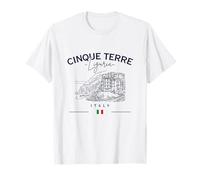 Cinque Terre Liguria Bandera Italiana Italia Riviera Camiseta