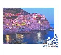 Cinque Terre Puzzle 1000 Piezas Reciclado Cliffside Village Puzzles para Boy & Girl Parent Child Juego Props Desarrolla la Inteligencia de Niños y Niñas Educativo 38x26cm/1000pcs