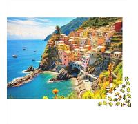 Cinque Terre Puzzles 1000 Piezass Material Reciclado Coastal Village Adult Jigsaws Developing Chicos y Chicas‘s Intelligence Parent Niño Game Activity 52x38cm/1000pcs