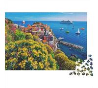 Cinque Terre Puzzles 1000 Piezass Reciclado Pueblo de Pesca Italiano Mayores Puzzles Accesorios para Juegos de Fiesta Excelente Idea de Regalo for Familia and Amigos Birthdays 70x50cm/100...