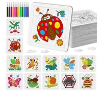 Cinrobiye 24 juegos de rompecabezas para colorear de insectos, kits de manualidades con bolígrafos de colores, bolsa de regalo, regalos para vacaciones, hogar, escuela, manualidades, proyectos de arte
