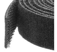 StarTech.com Bobina de 30,48m de Gancho y Bucle - Tiras Reutilizables de Gancho y Bucle - Cinta Sujetacables - Envolturas Ajustables de Tela para Gestión de Cableado - Negro (HKLP100)