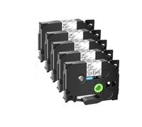 Cinta 5PKLabel, Compatible con casete laminado Brother TZ Tze-231 131 631 6/9/12mm(5PK-Black on Clear,18mm)