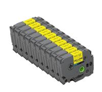 Cinta Adhesiva Acrílica TZe Tack 10 Unidades TZ S231 S241 S631 6mm 9mm 12mm 18mm Laminada Compatible con Brother PT H110(Black on Yellow)