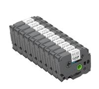 Cinta Adhesiva Acrílica TZe Tack 10 Unidades TZ S231 S241 S631 6mm 9mm 12mm 18mm Laminada Compatible con Brother PT H110(Black on Clear)