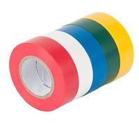 Cinta adhesiva aislante, 10 m, color amarillo, rojo, verde, cableado eléctrico, rollo (azul)