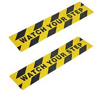 Cinta adhesiva antideslizante 6 x 24 pulgadas Watch Your Step, calcomanía abrasiva para trabajo y hogar, suelo húmedo