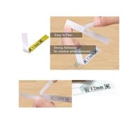 Cinta adhesiva de alta adherencia, transparente en varios colores para etiquetadora P Touch, laminada, duradera y resistente a productos químicos