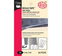 Cinta adhesiva de doble cara Dritz Res-Q de 1/2"" x 3"" (24 unidades), transparente, para dobladillos de 1/2"" x 3""