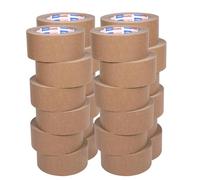 Cinta adhesiva de embalaje de papel kraft, cinta adhesiva para paquetes, material biobasado, ecológico y respetuoso con el medio ambiente, reciclable, marrón, 50 mm x 50 m, 24 rollos