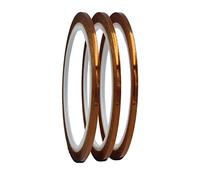 ACIT Cinta adhesiva de poliamida resistente a altas temperaturas, kit de 3 rollos, tastro térmico con adhesivo de silicona, impresoras 3D, enmascaramiento, soldadura de circuitos (3 mm x 33 m)