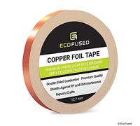 Cinta Adhesiva de primera calidad de cobre - Conducto de doble cara - 0.5 pulgadas (12.7mm) - Blindaje EMI y RF, Circuitos de papel, Reparaciones eléctricas, Conexión a tierra, Repelente de babosas