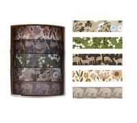 Cinta adhesiva decorativa con estampado de plantas de bosques, para álbumes de recortes, decoración de álbumes de recortes, decoración retro, bosques, artistas de impresión de plantas